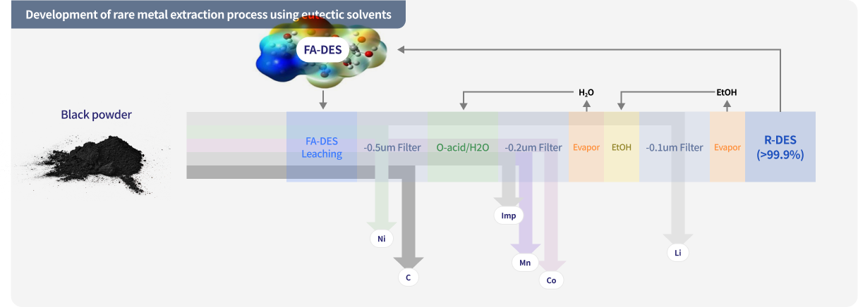 Development of rare metal extraction process using eutectic solvents